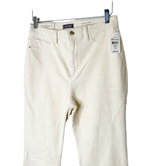 NWT Anthropologie DL1961 Rachel Flare Corduroy Pants Cords in Cream Size 29 - Picture 4 of 10